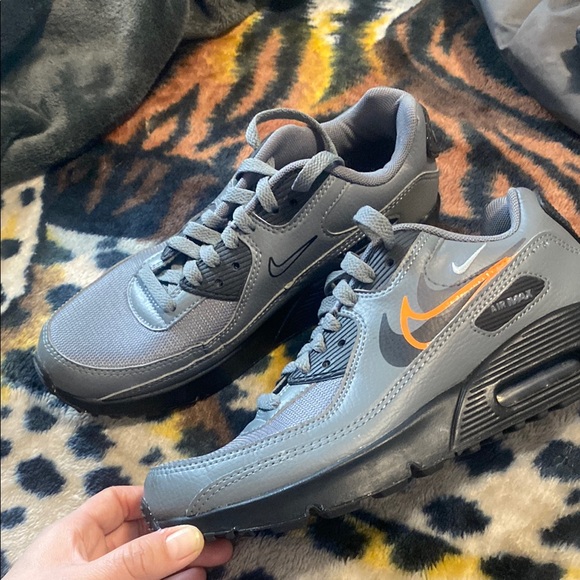 Nike Air Max Gray and Orange Sneakers